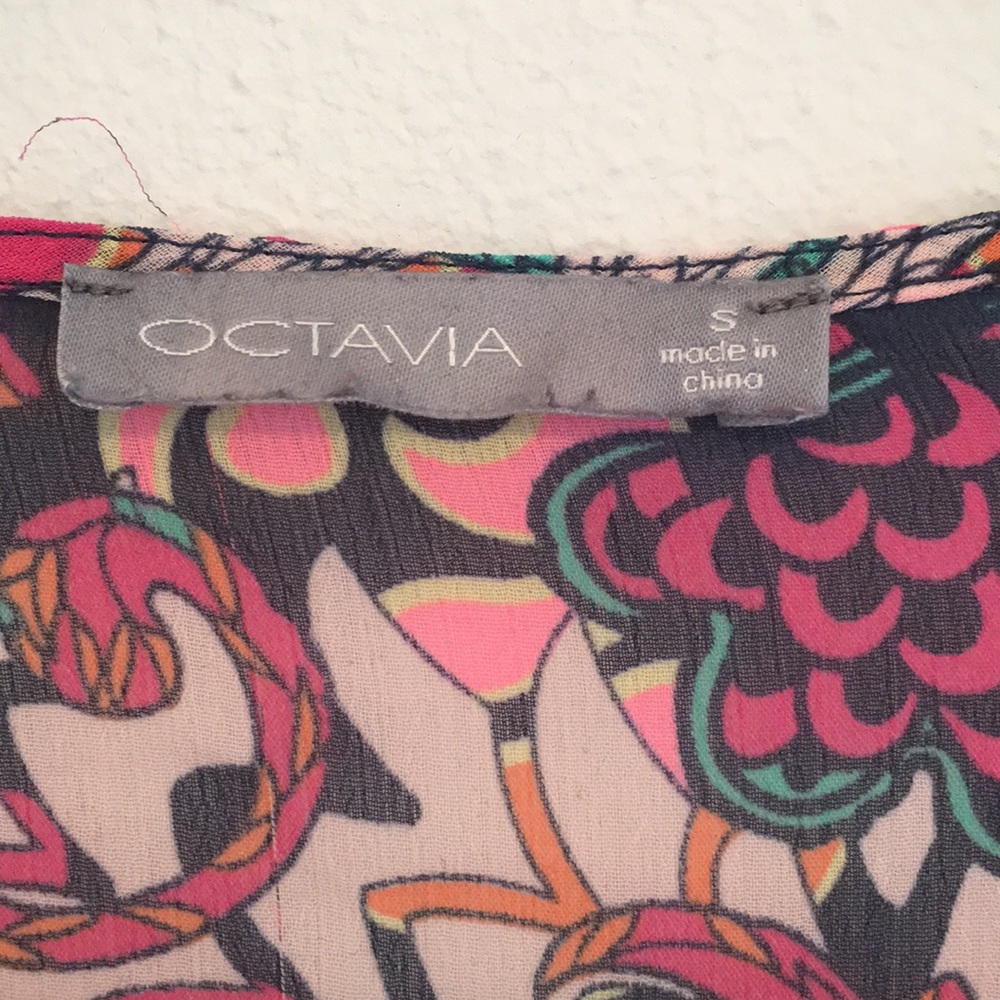 Octavia bright printed sheer poncho - Picture 6 of 7